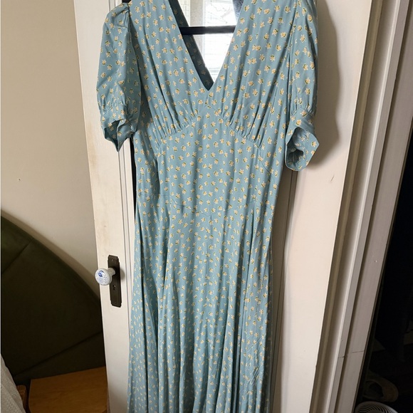 Reformation Naira Dress Es Blue - Size 16 - Picture 2 of 2